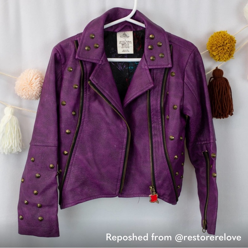 Purple Decendents  leather jacket size 4T